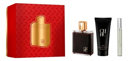 CH MEN Set Para Caballero Perfume EDT 100ML + After Shave 100ML + Perfume de Bolsillo 10ml